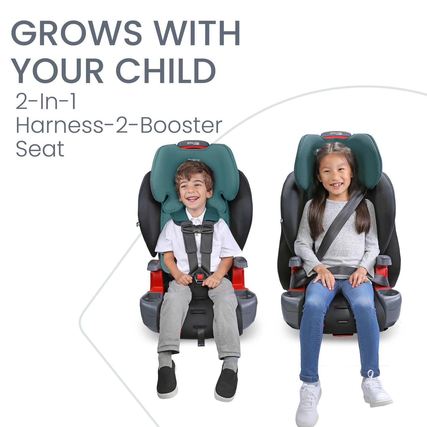 Britax Grow with You ClickTight Harness-2-Booster Car Seat, Cool N Dry - Cool Flow Moisture Wicking Fabric