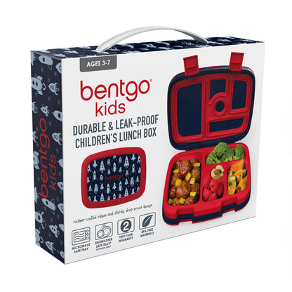 Bentgo® Kids Prints Leak-Proof, 5-Compartment Bento-Style Kids Lunch Box - Ideal Portion Sizes for Ages 3 to 7 - BPA-Free, Dishwasher Safe, Food-Safe Materials - 2023 Collection (Friendly Skies)…