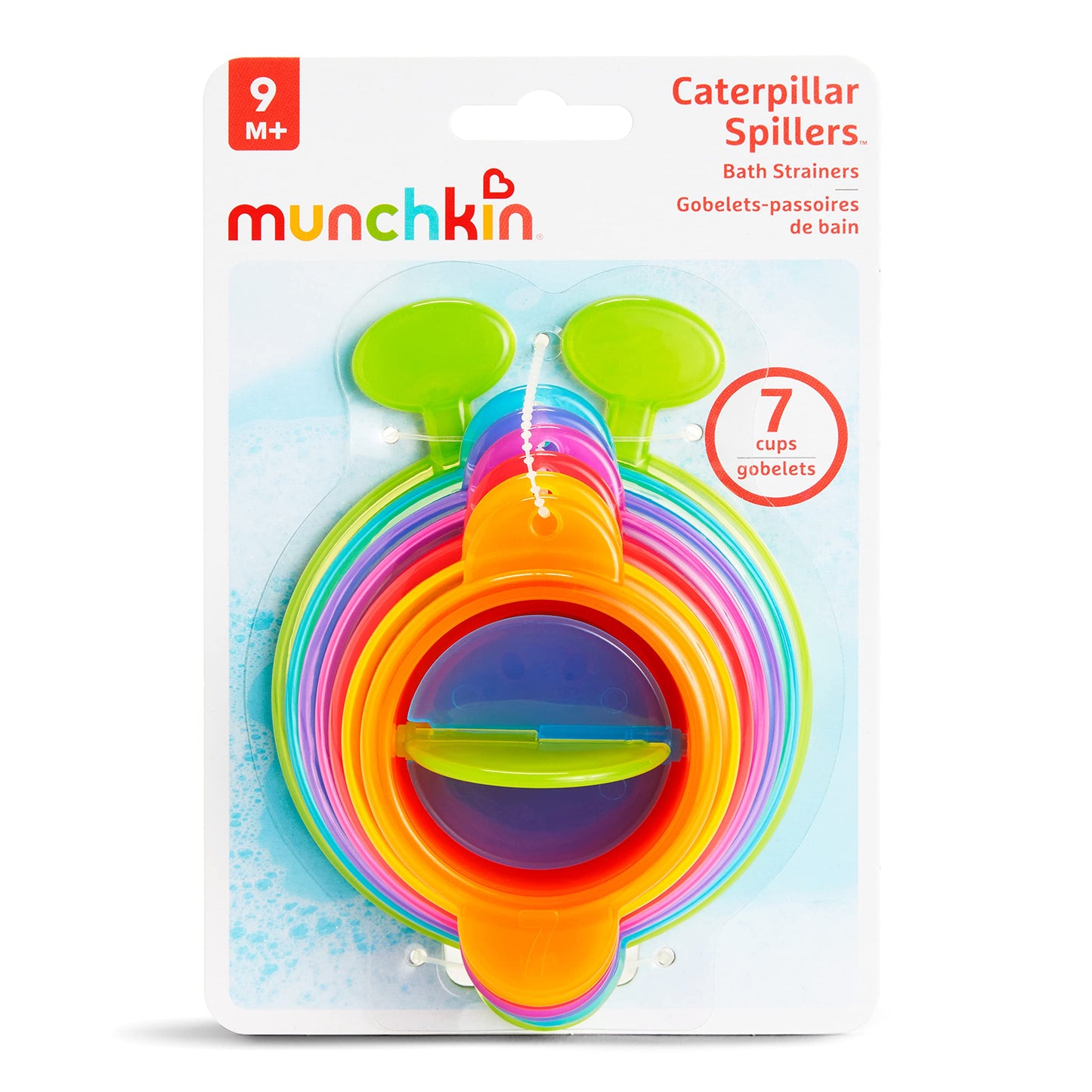 Munchkin® Caterpillar Spillers™ Stacking and Straining Cups Baby and Toddler Bath Toy