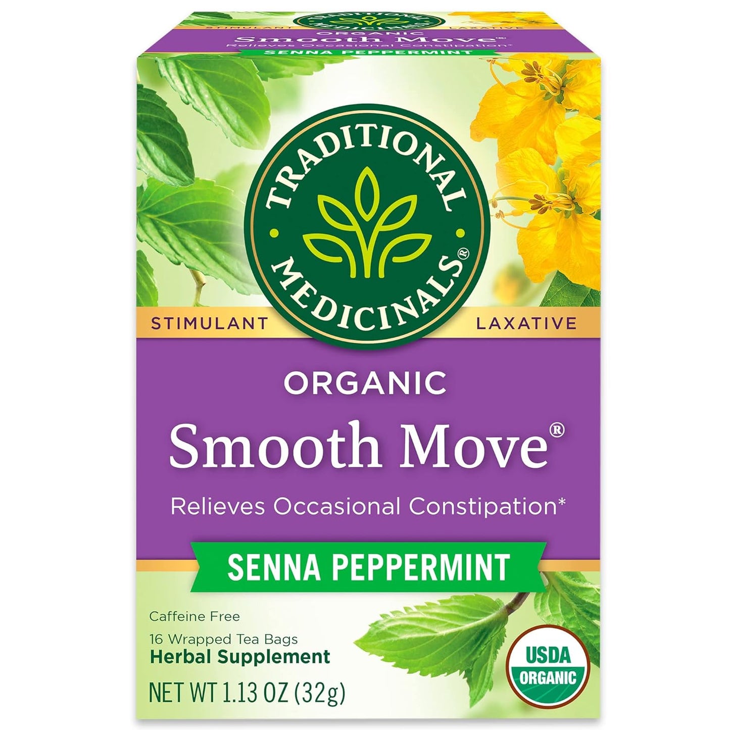 Traditional Medicinals Tea, Organic Raspberry Leaf, Eases Menstrual Cramps, Supports a Healthy Pregnancy, 96 Tea Bags (6 Pack)