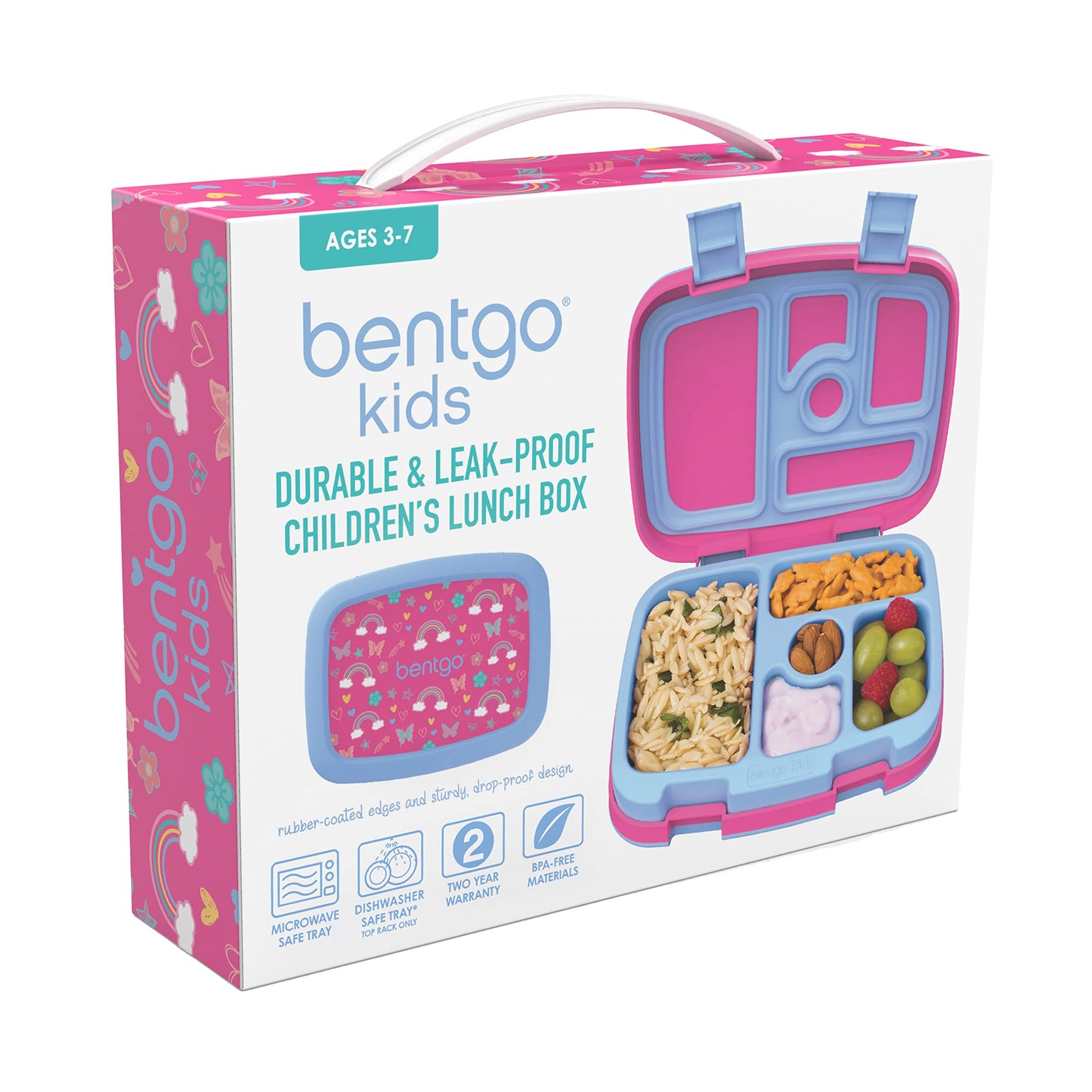 Bentgo® Kids Prints Leak-Proof, 5-Compartment Bento-Style Kids Lunch Box - Ideal Portion Sizes for Ages 3 to 7 - BPA-Free, Dishwasher Safe, Food-Safe Materials - 2023 Collection (Friendly Skies)…