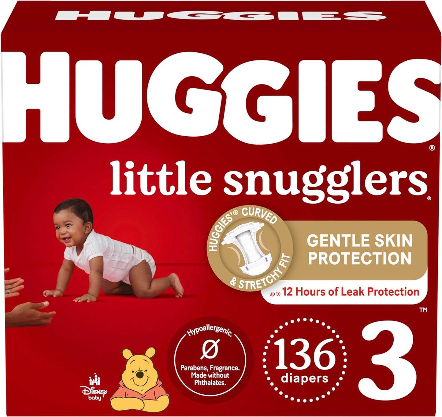 Huggies Newborn Diapers, Little Snugglers Baby Diapers, Size Newborn (up to 10 lbs), 128 Count