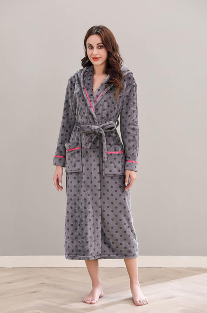 Richie House Women's Plush Soft Warm Fleece Bathrobe Robe RH1591