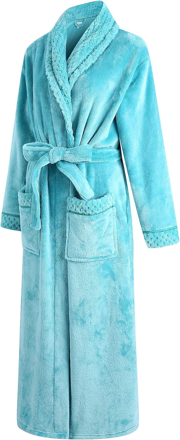 Richie House Women's Plush Soft Warm Fleece Bathrobe Robe RH1591