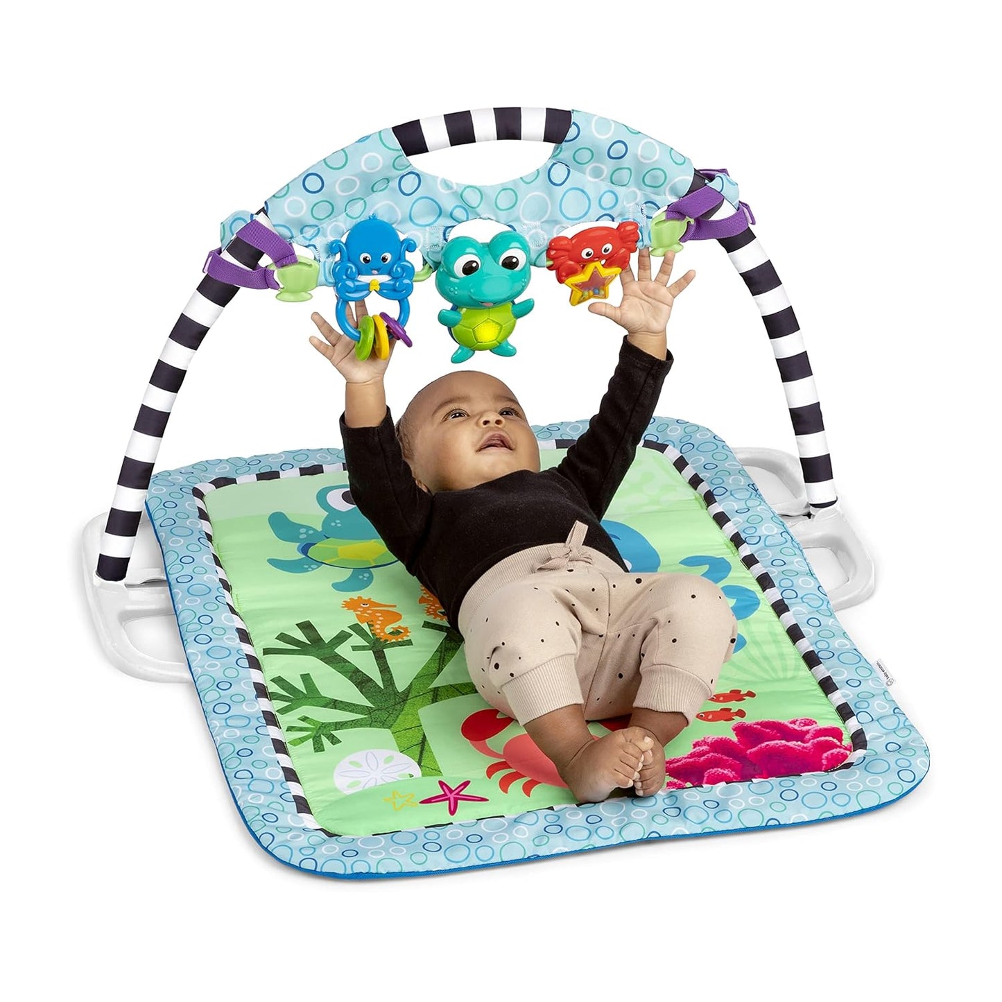 Baby Einstein 4-in-1 Kickin' Tunes Music and Language Play Gym and Piano Tummy Time Activity Mat