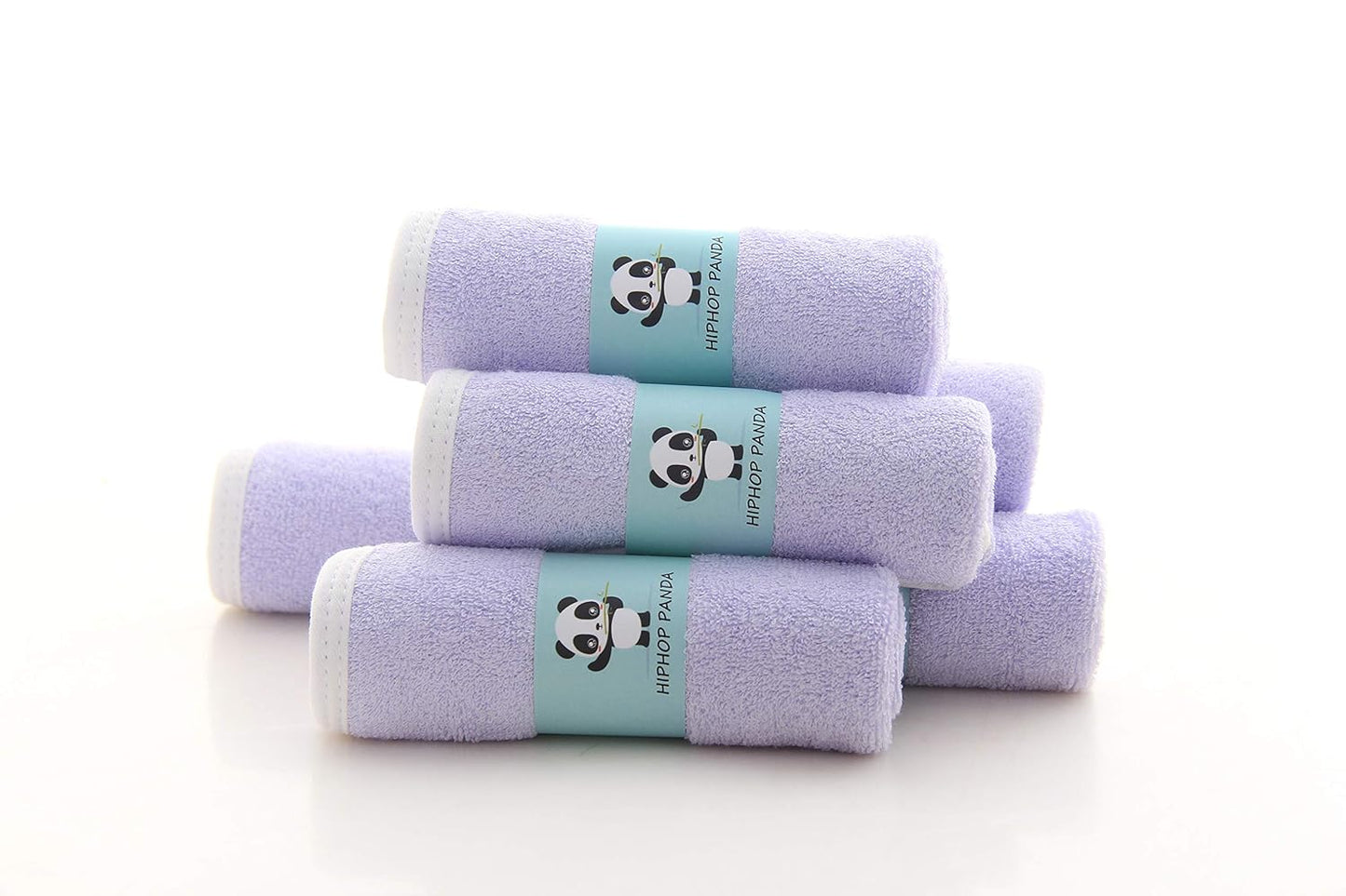 HIPHOP PANDA Baby Wash Clothes, Rayon Made from Bamboo - 2 Layer Ultra Soft Absorbent Washcloths for Boy - Newborn Face Towel - Makeup Remove Washcloths for Delicate Skin - (Gray, 6 Pack)