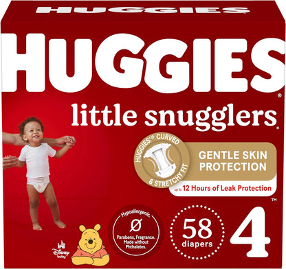 Huggies Newborn Diapers, Little Snugglers Baby Diapers, Size Newborn (up to 10 lbs), 128 Count