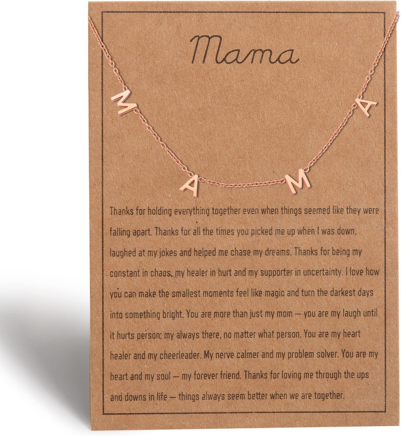 Mama necklace for Women - Silver, Gold & Rose Gold Mom Jewelry for Women, Gifts for New Mom, Expecting Mom Gift for Pregnant Friend, Mom to be Gifts with Cards