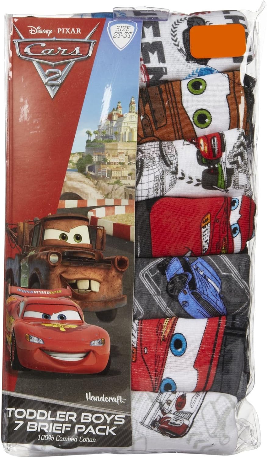 Disney Boys' Pixar Cars 100% Cotton Underwear with Lightning McQueen, Mater, Cruz & More Sizes 18m, 2/3t, 4t, 4, 6 and 8