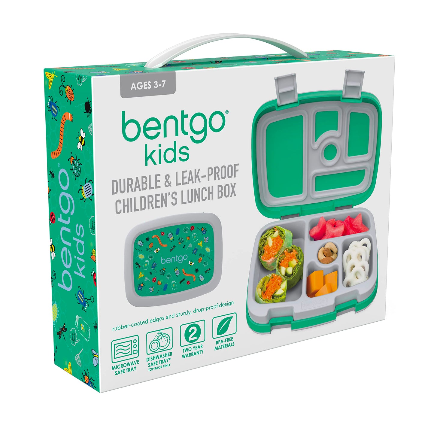 Bentgo® Kids Prints Leak-Proof, 5-Compartment Bento-Style Kids Lunch Box - Ideal Portion Sizes for Ages 3 to 7 - BPA-Free, Dishwasher Safe, Food-Safe Materials - 2023 Collection (Friendly Skies)…