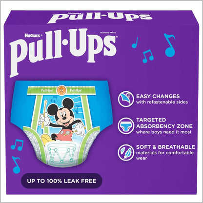 Pull-Ups Boys' Potty Training Pants, 2T-3T (16-34 lbs), 124 Count (4 Packs of 31), Packaging May Vary