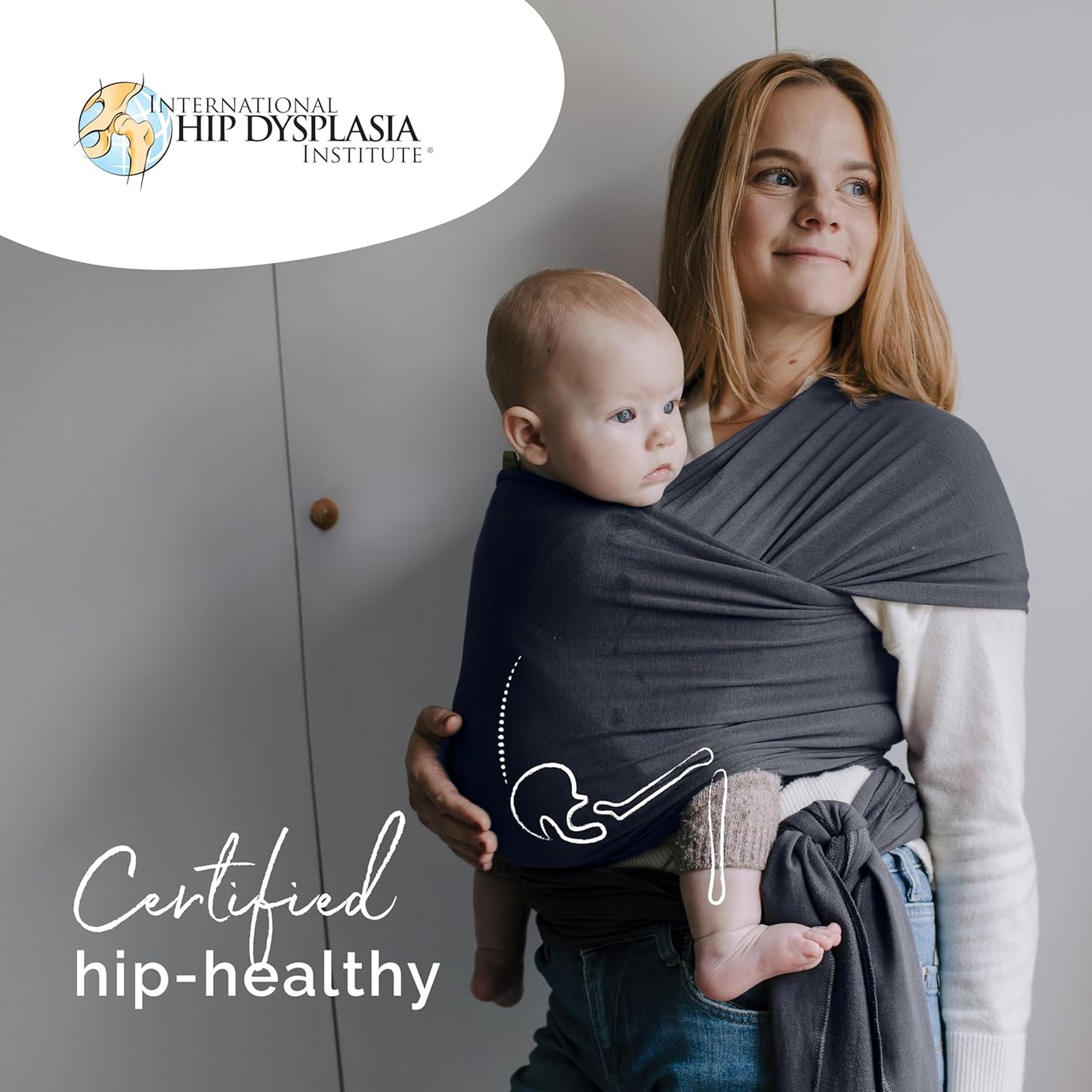 Boba Baby Wrap Carrier - Original Baby Carrier Wrap Sling for Newborns - Baby Wearing Essentials - Newborn Wrap Swaddle Holder, Newborn to Toddler Infant Sling (Grey)