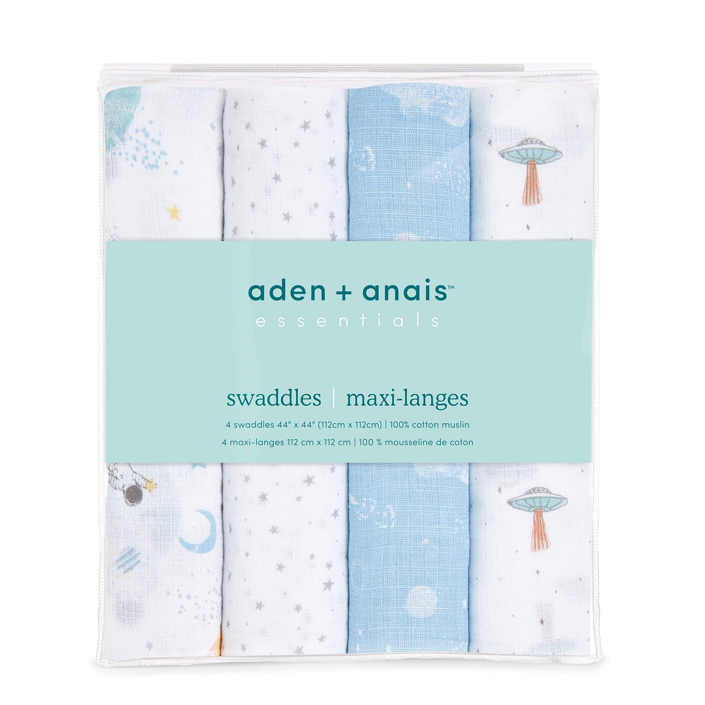 essentials cotton muslin swaddle 4-pack