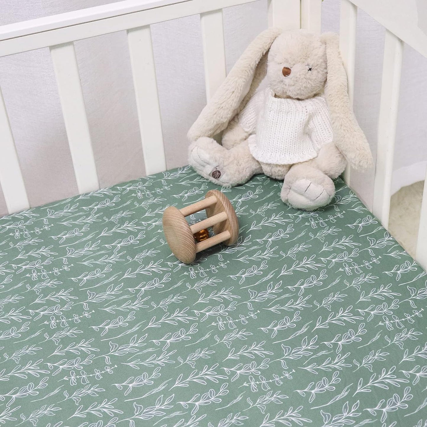 Crib Sheet Jersey Cotton, Fitted Cotton Baby & Toddler Universal Crib Sheets, Floral Crib Sheet Set