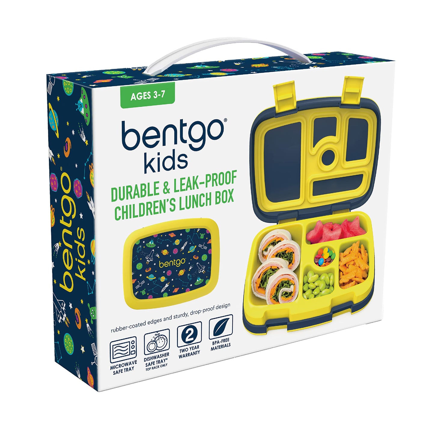 Bentgo® Kids Prints Leak-Proof, 5-Compartment Bento-Style Kids Lunch Box - Ideal Portion Sizes for Ages 3 to 7 - BPA-Free, Dishwasher Safe, Food-Safe Materials - 2023 Collection (Friendly Skies)…