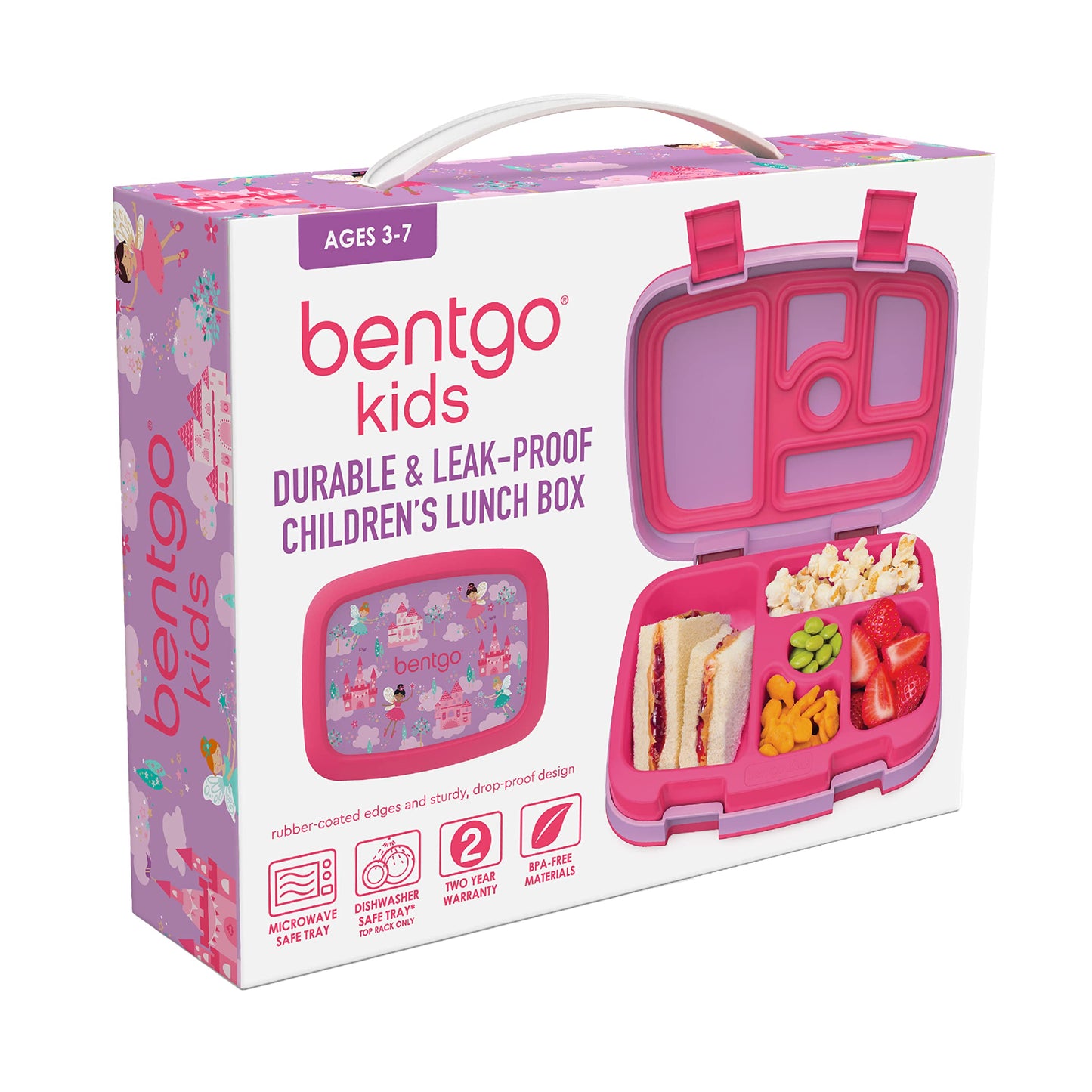 Bentgo® Kids Prints Leak-Proof, 5-Compartment Bento-Style Kids Lunch Box - Ideal Portion Sizes for Ages 3 to 7 - BPA-Free, Dishwasher Safe, Food-Safe Materials - 2023 Collection (Friendly Skies)…