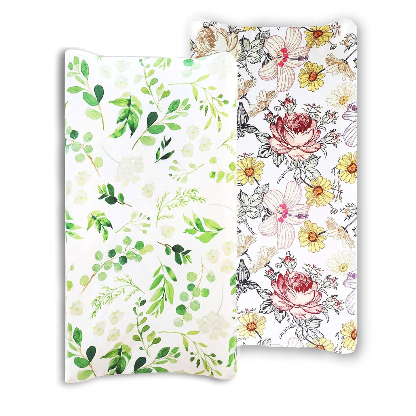 Baby Floral Diaper Changing Pad Cover Cradle Mattress Sheets, Infant Stretchy Fabric Changing Table Cover Changing Mat Cover Baby Nursery Diaper Changing Pad Sheets (Floral)