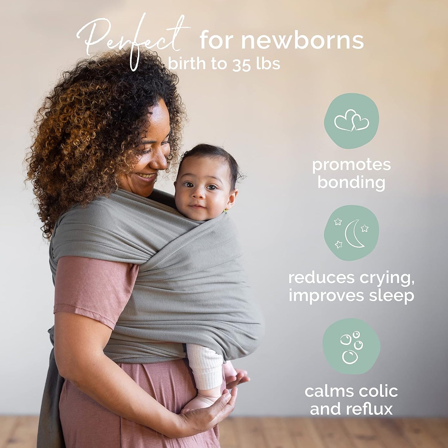 Boba Baby Wrap Carrier - Original Baby Carrier Wrap Sling for Newborns - Baby Wearing Essentials - Newborn Wrap Swaddle Holder, Newborn to Toddler Infant Sling (Grey)