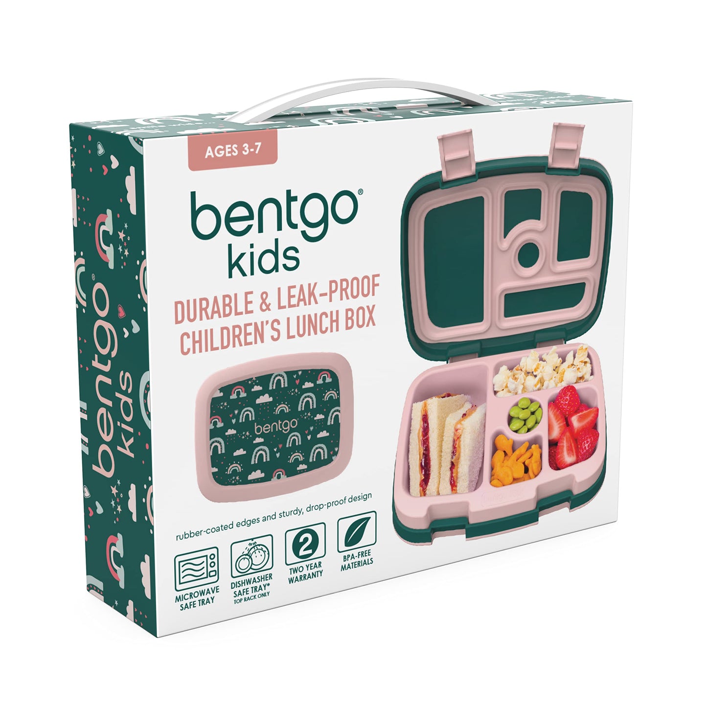 Bentgo® Kids Prints Leak-Proof, 5-Compartment Bento-Style Kids Lunch Box - Ideal Portion Sizes for Ages 3 to 7 - BPA-Free, Dishwasher Safe, Food-Safe Materials - 2023 Collection (Friendly Skies)…