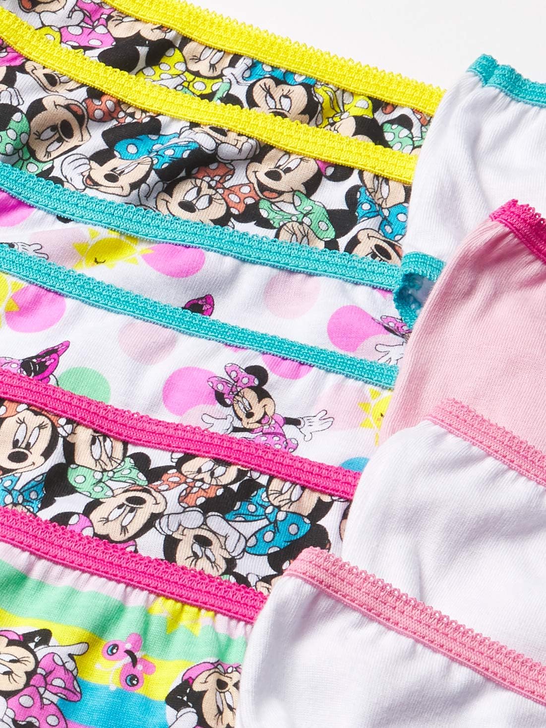 Disney Girls' Minnie Mouse Underwear Multipacks with Assorted Prints in Sizes 2/3t, 4t, 4, 6, 8 and 10