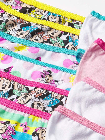 Disney Girls' Minnie Mouse Underwear Multipacks with Assorted Prints in Sizes 2/3t, 4t, 4, 6, 8 and 10