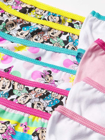 Disney Girls' Minnie Mouse Underwear Multipacks with Assorted Prints in Sizes 2/3t, 4t, 4, 6, 8 and 10