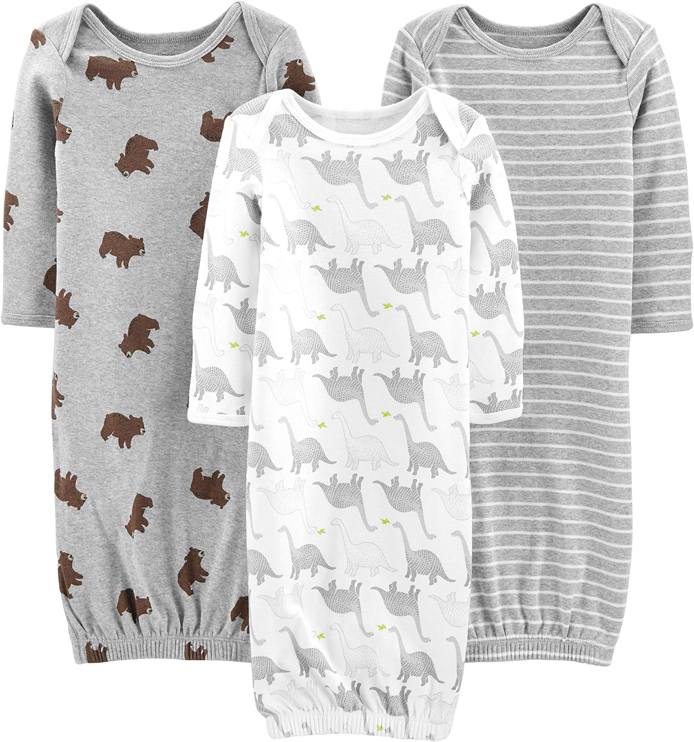 Simple Joys by Carter's Unisex Babies' Cotton Sleeper Gown, Pack of 3