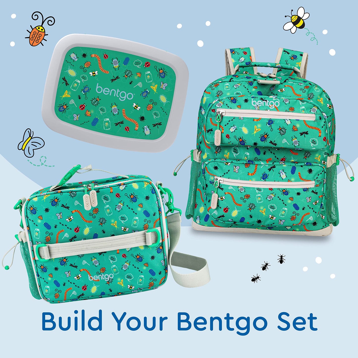 Bentgo® Kids Prints Leak-Proof, 5-Compartment Bento-Style Kids Lunch Box - Ideal Portion Sizes for Ages 3 to 7 - BPA-Free, Dishwasher Safe, Food-Safe Materials - 2023 Collection (Friendly Skies)…