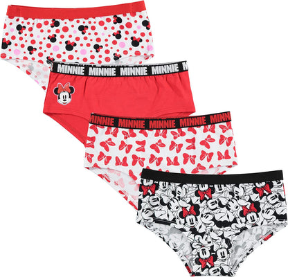 Disney Girls' Minnie Mouse Underwear Multipacks with Assorted Prints in Sizes 2/3t, 4t, 4, 6, 8 and 10