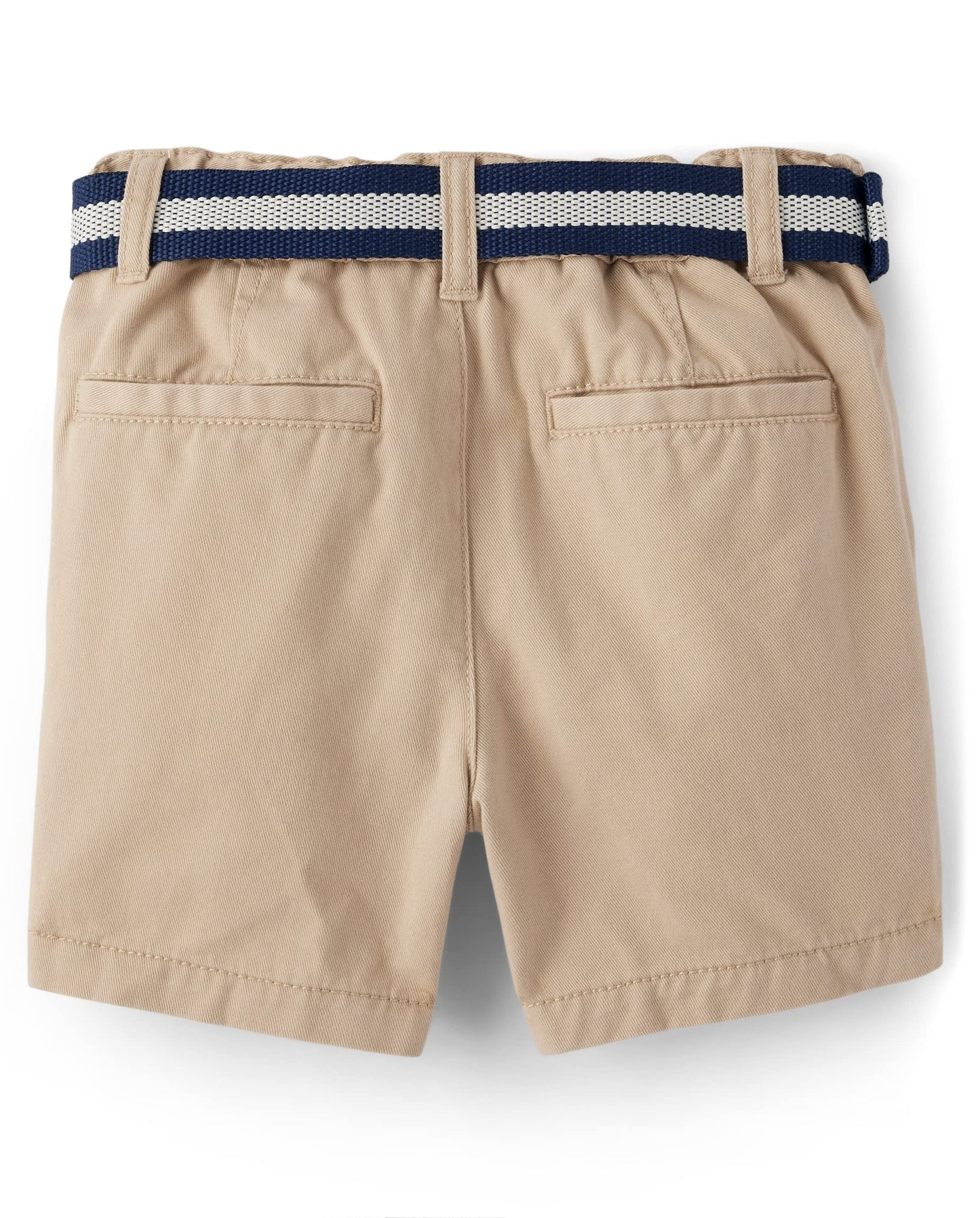 The Children's Place Baby Boys' and Toddler Twill Belted Chino Short, Toast, 2T