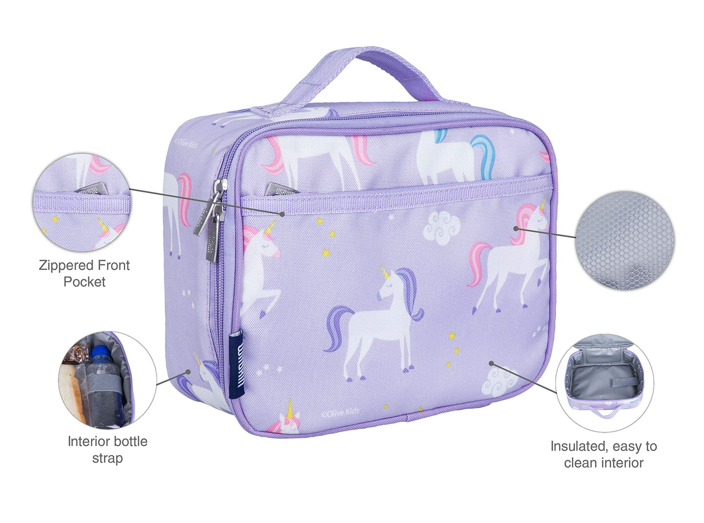 Wildkin Kids Insulated Lunch Box Bag for Boys & Girls, Reusable Kids Lunch Box is Perfect for Elementary, Ideal Size for Packing Hot or Cold Snacks for School & Travel Bento Bags (Groovy Mermaids)