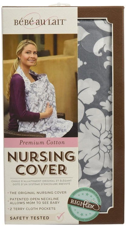 BEBE AU LAIT - 100% Premium Cotton Privacy Nursing Cover with Open Neckline. Lightweight, Breathable Breastfeeding Blanket. One Size Fits All (Haven)