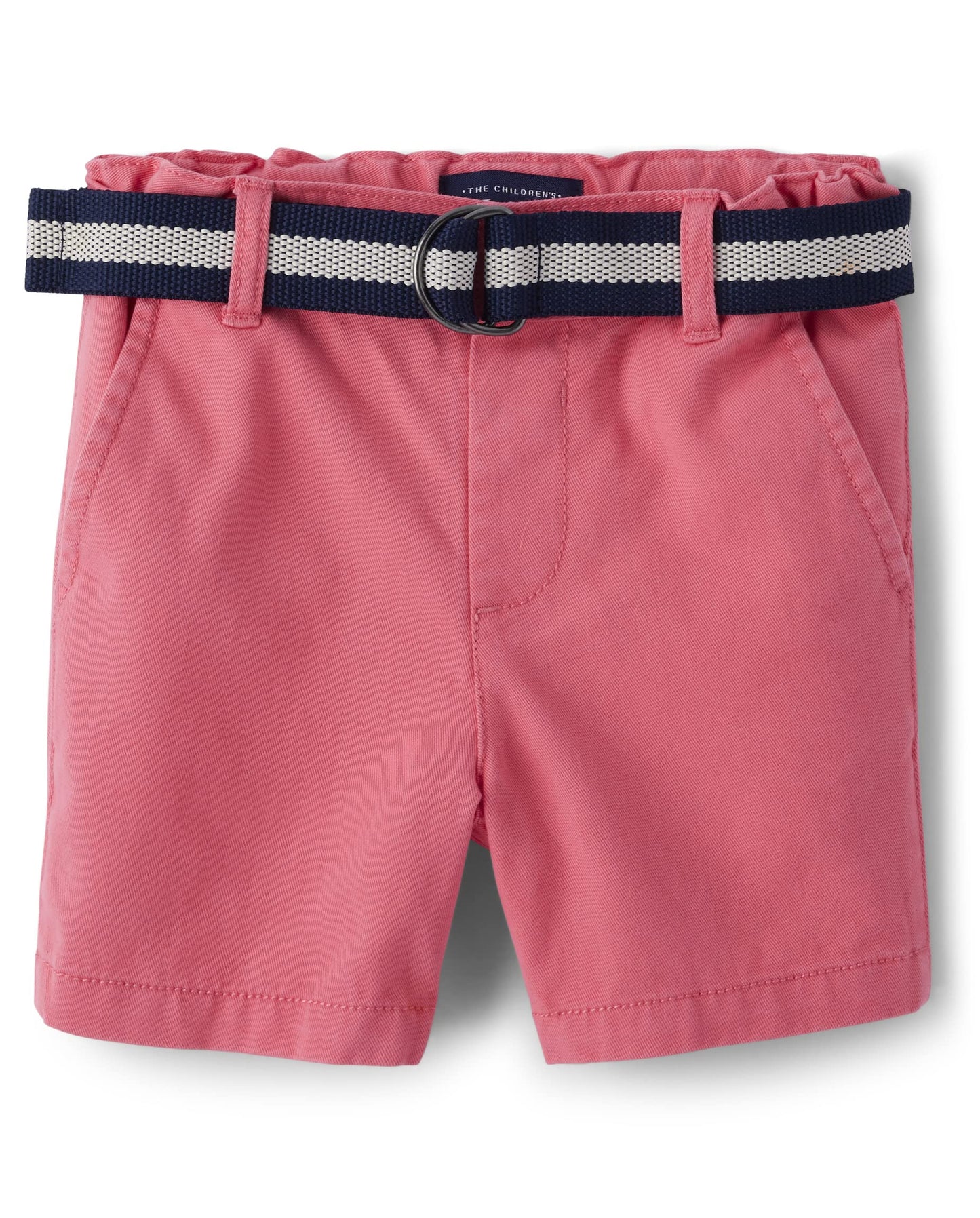 The Children's Place Baby Boys' and Toddler Twill Belted Chino Short, Toast, 2T