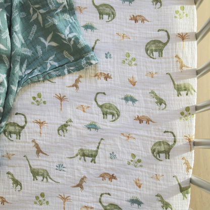 aden + anais Essentials Classic Crib Sheet, 100% Cotton Muslin, Super Soft & Breathable, Tailored Snug Fit, Flowers Bloom