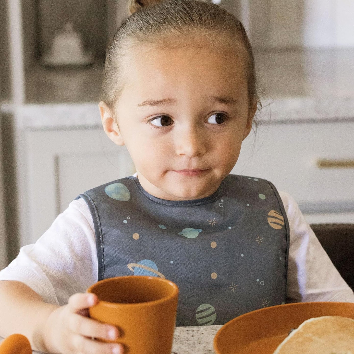 Tiny Twinkle Mess Proof Baby Bib - Waterproof Toddler and Baby Apron Bib - Machine Washable - PFAS and BPA Free