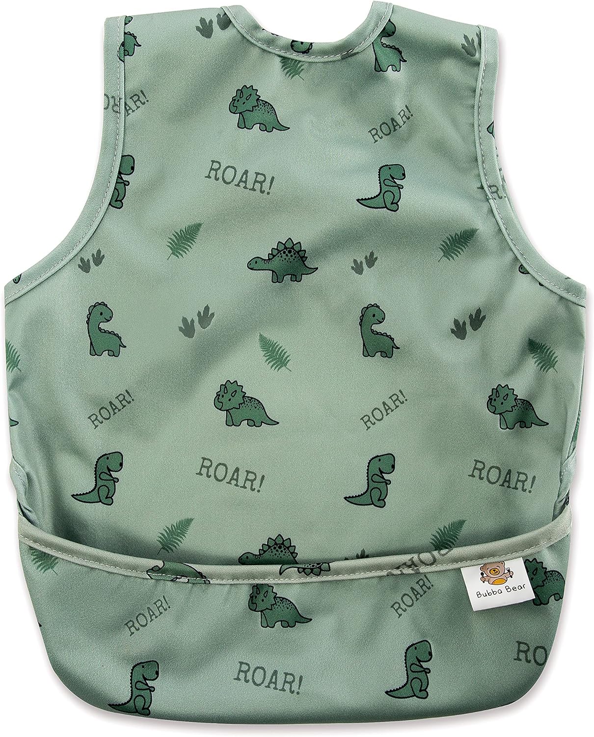 Bubba Bear Baby Bib with Sleeves, Long Sleeve Toddler Feeding Apron Bibs for Eating & Lead Weaning, Mess Proof Full Sleeved