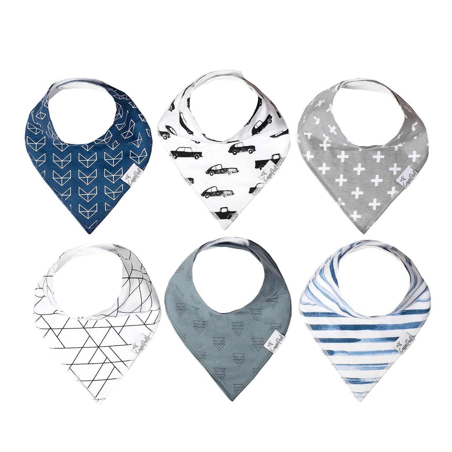 Copper Pearl Baby Bandana Drool Bibs for Drooling and Teething 6 Pack Gift Set For Boys “Rider