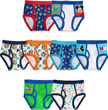 Disney Boys' Mickey Mouse 100% Combed Cotton Briefs Available in Sizes 2/3t, 4t, 4, 6 and 8