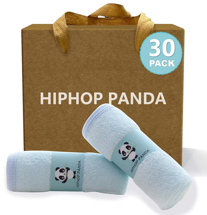 HIPHOP PANDA Baby Wash Clothes, Rayon Made from Bamboo - 2 Layer Ultra Soft Absorbent Washcloths for Boy - Newborn Face Towel - Makeup Remove Washcloths for Delicate Skin - (Gray, 6 Pack)