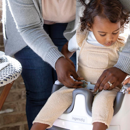 Ingenuity Baby Base 2-in-1 Booster Feeding and Floor Seat with Self-Storing Tray - Slate