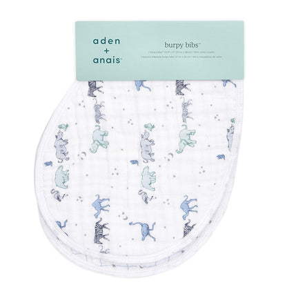 aden + anais Burpy Bib, 100% Cotton Muslin, Soft Absorbent 4 Layers, Multi-Use Burp Cloth and Bib, 22.5" X 11", 2 Pack, Trail Bloom Llamas