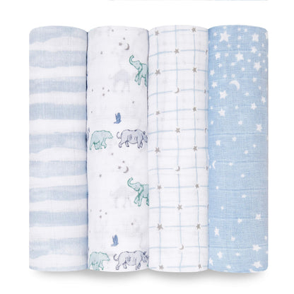 aden + anais Swaddle Blanket, Boutique Muslin Blankets for Girls & Boys, Baby Receiving Swaddles, Ideal Newborn & Infant Swaddling Set, Perfect Shower Gifts, 4 Pack, Sunrise