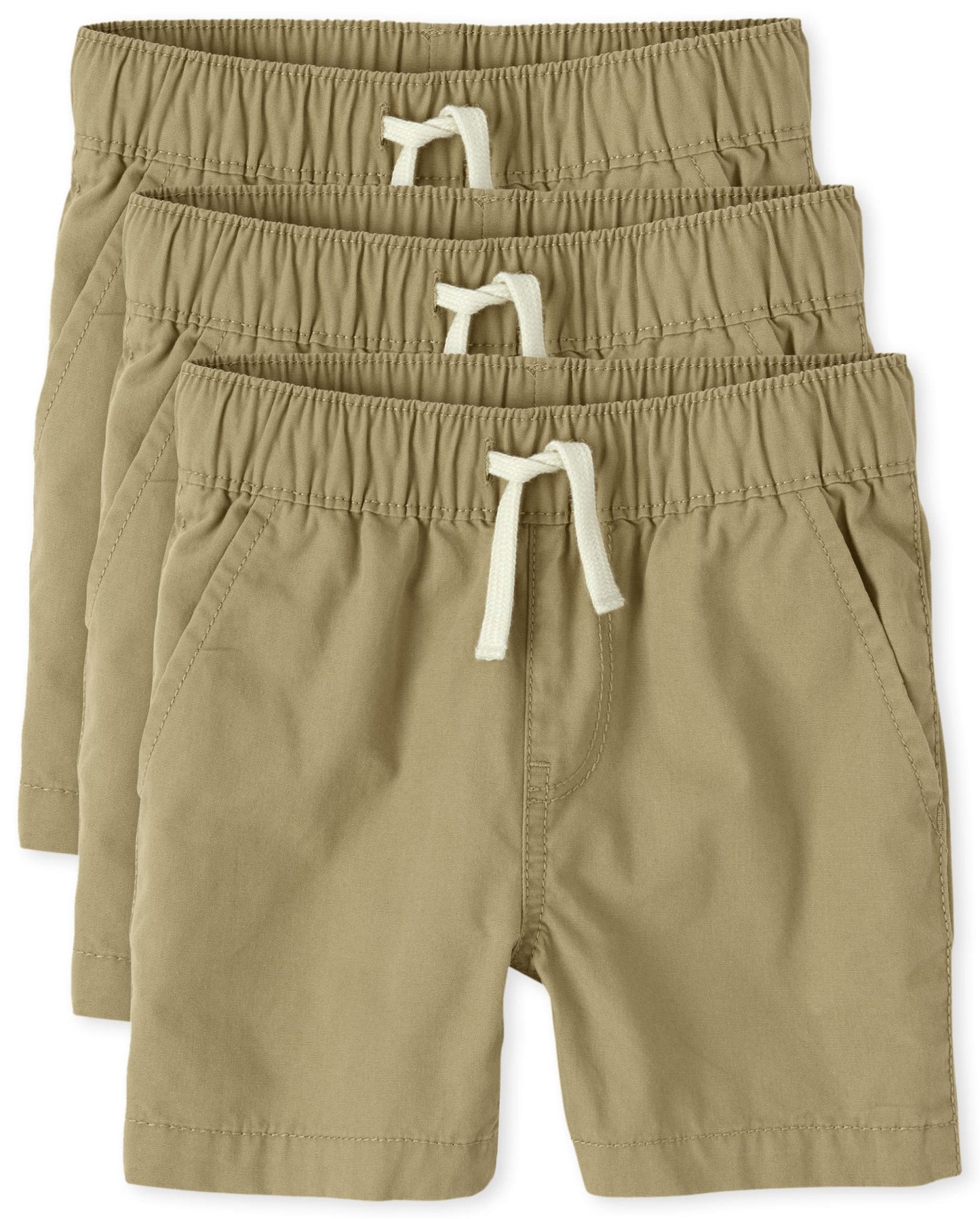 The Children's Place Baby Boys And Toddler Boys Pull on Jogger Shorts,Flax 3 Pack,2T