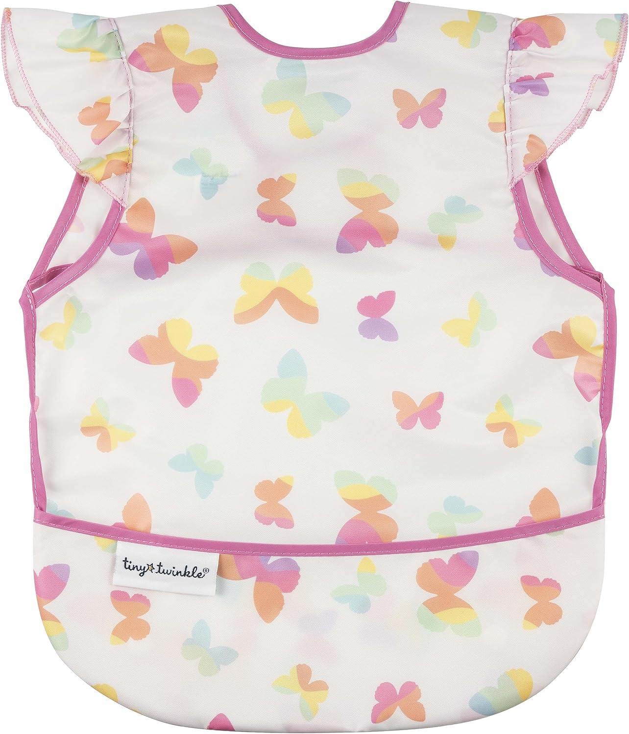 Tiny Twinkle Mess Proof Baby Bib - Waterproof Toddler and Baby Apron Bib - Machine Washable - PFAS and BPA Free