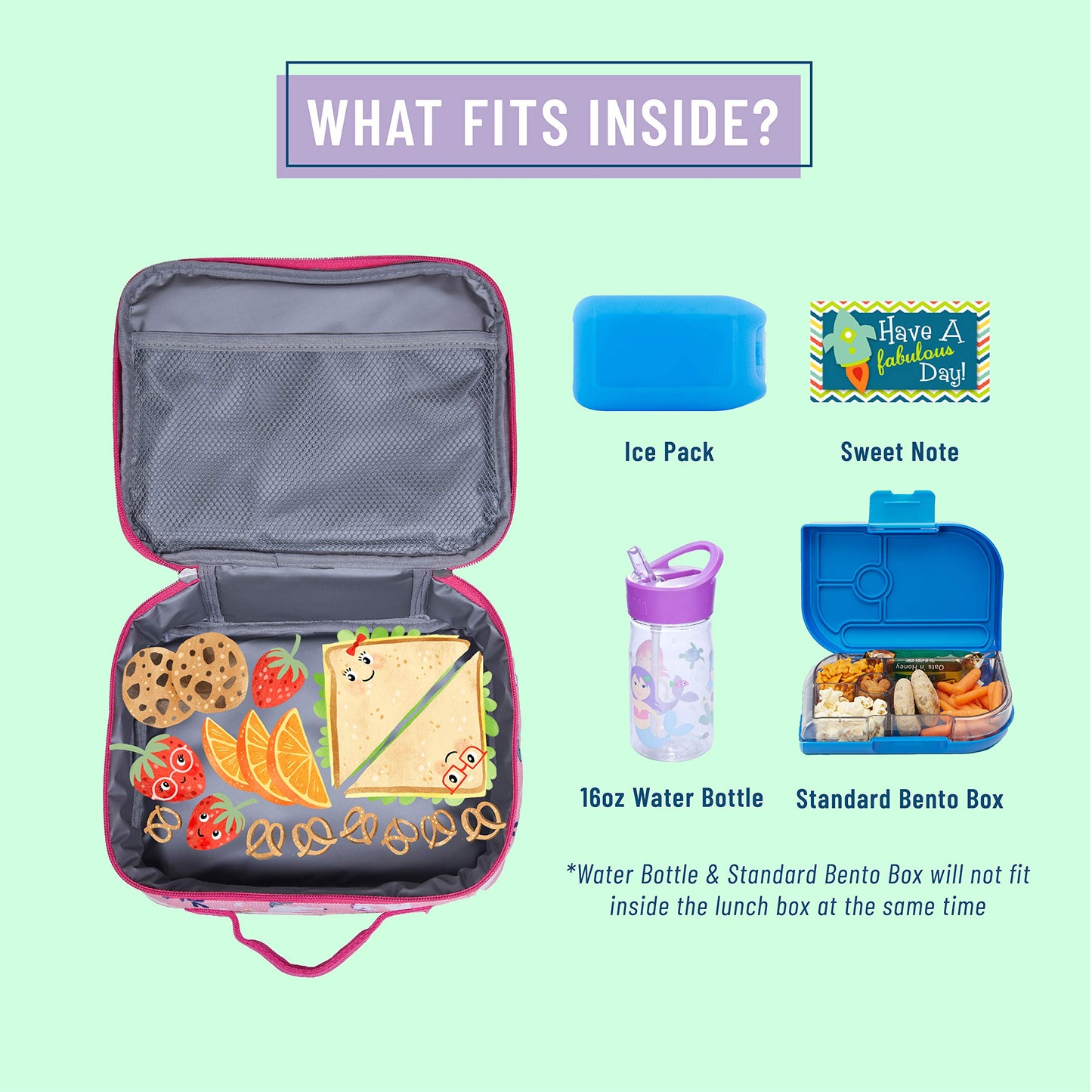 Wildkin Kids Insulated Lunch Box Bag for Boys & Girls, Reusable Kids Lunch Box is Perfect for Elementary, Ideal Size for Packing Hot or Cold Snacks for School & Travel Bento Bags (Groovy Mermaids)