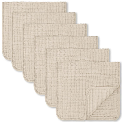 Baby Washcloths, Muslin Cotton Baby Towels, Large 10”x10” Wash Cloths Soft on Sensitive Skin, Absorbent for Boys & Girls, Newborn Baby & Toddlers Essentials Shower Registry Gift (Fern, Pack of 10)