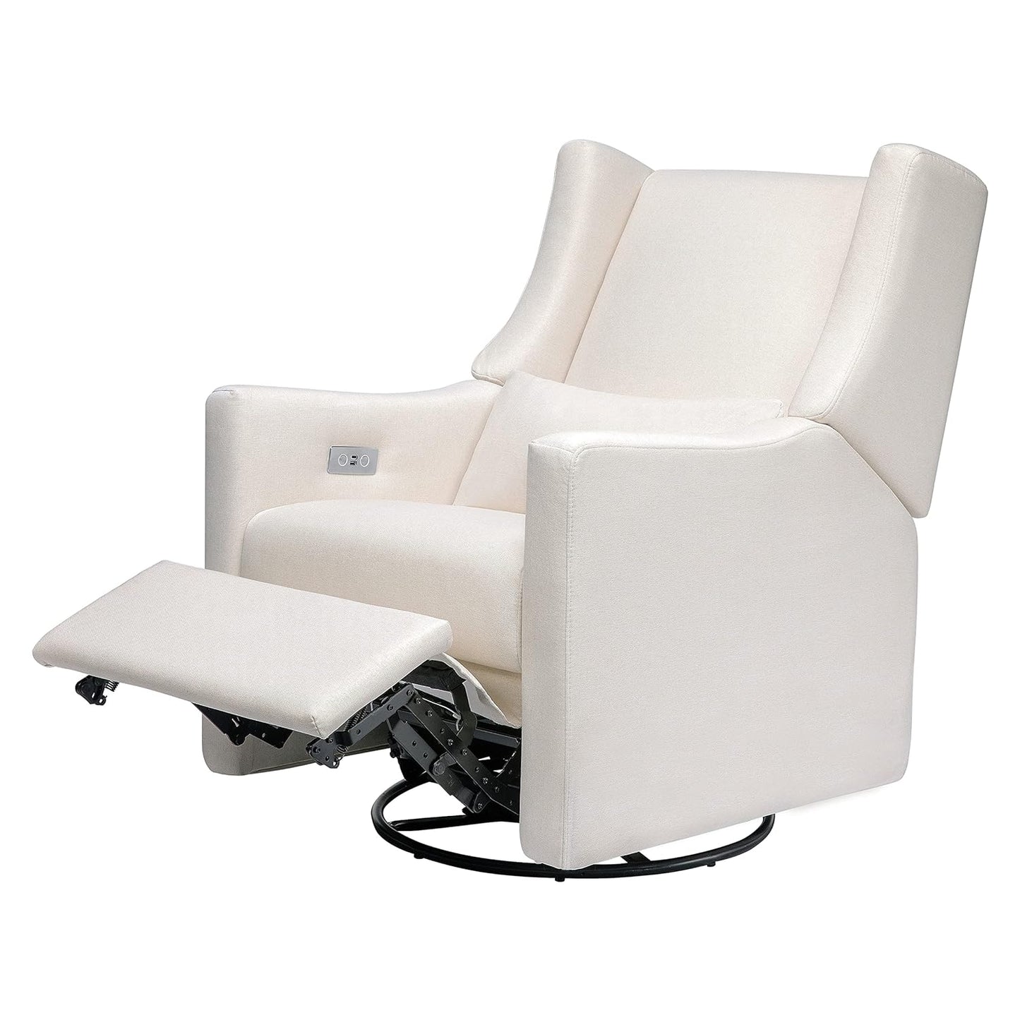 Babyletto Kiwi Electronic Power Recliner and Swivel Glider with USB Port in Performance Cream Eco-Weave, Water Repellent & Stain Resistant, Greenguard Gold and CertiPUR-US Certified