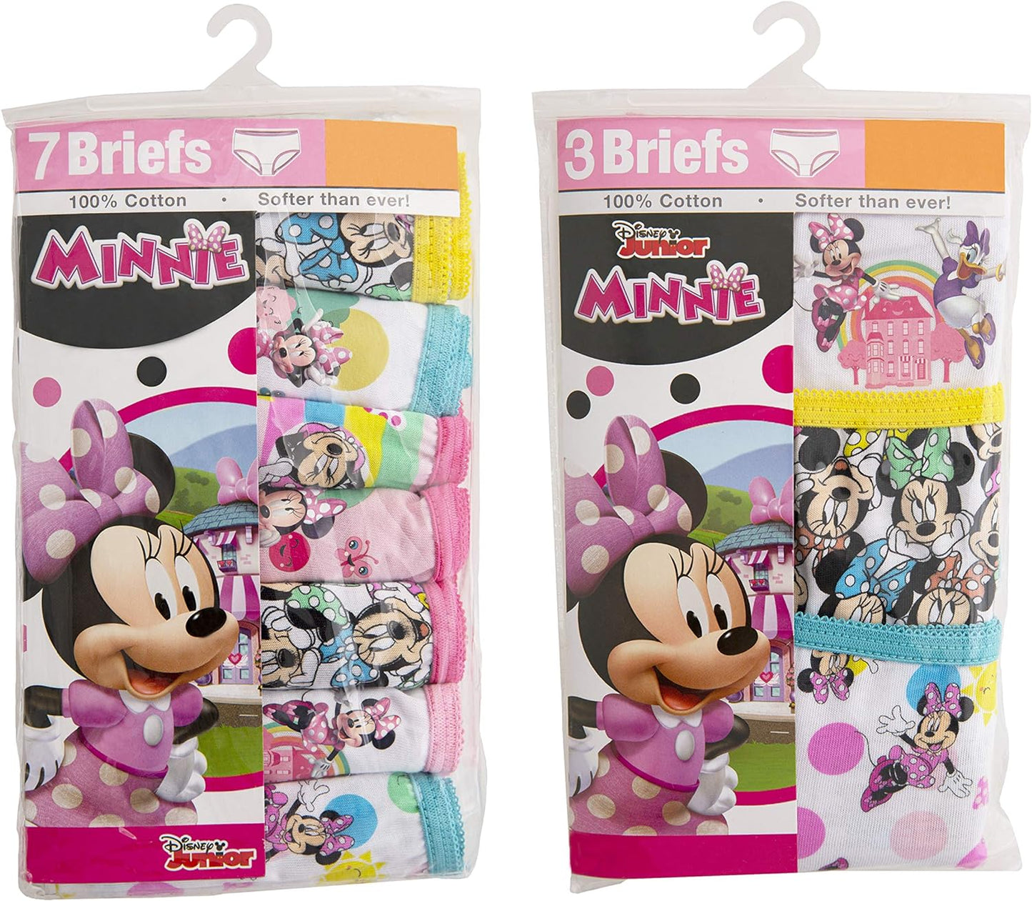 Disney Girls' Minnie Mouse Underwear Multipacks with Assorted Prints in Sizes 2/3t, 4t, 4, 6, 8 and 10