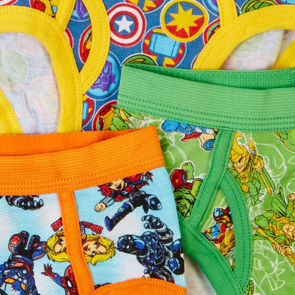 Boys' Toddler Spiderman and Superhero Friends 100% Combed Cotton Underwear Multipacks with Iron Man, Hulk & More