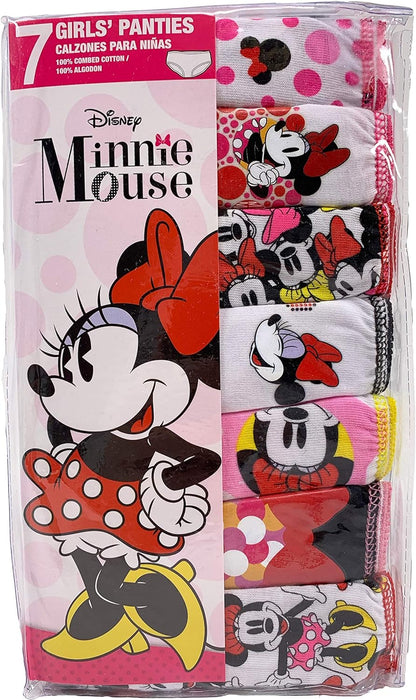 Disney Girls' Minnie Mouse Underwear Multipacks with Assorted Prints in Sizes 2/3t, 4t, 4, 6, 8 and 10